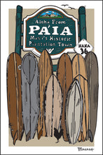 Load image into Gallery viewer, PA'IA ~ TOWN SIGN ~ SURFBOARD QUIVER ~ HWY 36 ~ 2:3