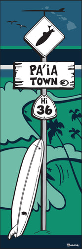 PAIA TOWN ~ SURF XING ~ LONGBOARD ~ OCEAN LINES ~ GOIN' LEFT ~ 8x24
