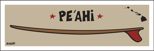 PE'AHI ~ PA'IA ~ MAUI ~ RED FIN ~ SURFBOARD ~ 8x24