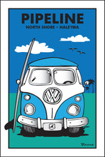 Load image into Gallery viewer, PIPELINE ~ NORTH SHORE ~ HAWAI&#39;I ~ SIMPLE SURF BUS GRILL ~ SEAFOAM ~ 12x18