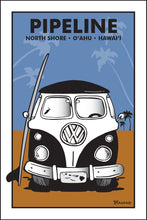 Load image into Gallery viewer, PIPELINE ~ NORTH SHORE ~ O&#39;AHU ~ HAWAI&#39;I ~ SIMPLE SURF BUS GRILL ~ SAND LINES ~ 12x18