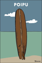 Load image into Gallery viewer, POIPU BEACH ~ KAUA'I ~ VINTAGE LONGBOARD ~ 2:3