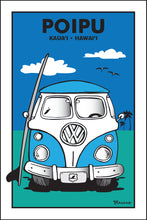 Load image into Gallery viewer, POIPU ~ KAUA&#39;I ~ HAWAI&#39;I ~ SIMPLE SURF BUS GRILL ~ SEAFOAM ~ 12x18