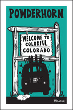 Load image into Gallery viewer, POWDERHORN ~ COLORADO WELCOME SIGN ~ SKI BUS TAIL ~ AIR ~ SEAFOAM ~ 2:3