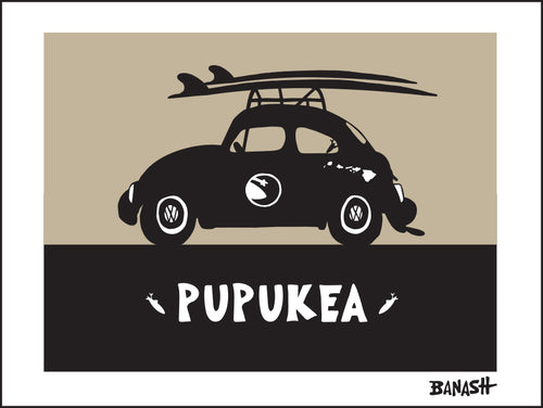 PUPUKEA ~ SURF BUG ~ BLACK N TAN ~ 3:4