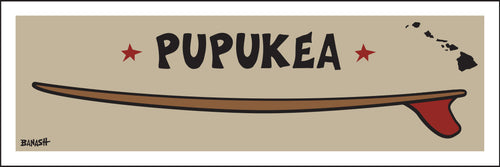 PUPUKEA ~ OAHU ~ RED FIN ~ SURFBOARD ~ 8x24