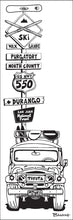 Load image into Gallery viewer, PURGATORY ~ DURANGO ~ SKI BOARD LAND CRUISER GRILL ~ SKI XING ~ SIGN POST ~ 8x24