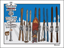 Load image into Gallery viewer, PURGATORY SKI MOUNTAIN ~ SIGN POST ~ VINTAGE SKIIS ~ SNOWBOARD ~ DURANGO ~ 3:4