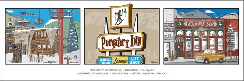 PURGATORY SKI MOUNTAIN ~ FARQUAHRTS LIVE MUSIC & BAR ~ 8x24