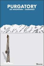 Load image into Gallery viewer, PURGATORY ~ SKI MOUNTAIN ~ DURANGO ~ VINTAGE SKIIS ~ INDIGO ~ 2:3