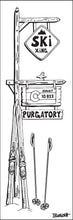Load image into Gallery viewer, PURGATORY ~ SKI MOUNTAIN ~ SIGN POST ~ VINTAGE SKI XING ~ 1:3