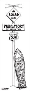 PURGATORY SKI MOUNTAIN ~ BOARD XING ~ SNOWBOARD ~ HWY 550 ~ SIGN POST ~ 8x24