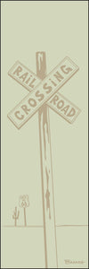 RAILROAD CROSSING ~ ROUTE 66 ~ SAGUARO ~ DRIFTWOOD ~ 8x24