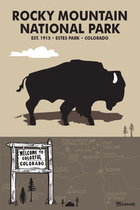 ROCKY MOUNTAIN NATIONAL PARK ~ BISON ~ ESTES PARK ~ COLORADO ~ 12x18