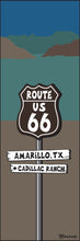 Load image into Gallery viewer, ROUTE 66 ~ AMARILLO TOWN ~ SCENIC VIEW ROAD ~ SIGN POST ~ 8x24