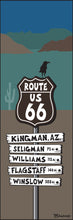 Load image into Gallery viewer, ROUTE 66 ~ ARIZONA TOWNS ~ SCENIC VIEW ROAD ~ SIGN POST ~ 8x24