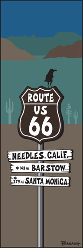 ROUTE 66 ~ CALIFORNIA TOWNS ~ SCENIC VIEW ROAD ~ SIGN POST ~ 8x24