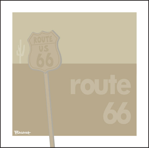 ROUTE 66 ~ FADED ~ SIGN POST ~ 12x12