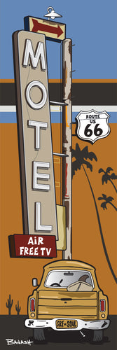 ROUTE 66 ~ MOTEL ~ SIGN POST ~ 8x24