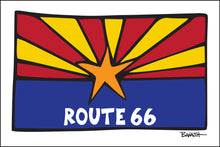 Load image into Gallery viewer, ROUTE 66 ~ SUNRISE ~ ARIZONA ~ FLAG ~ LOOSE ~ 2:3
