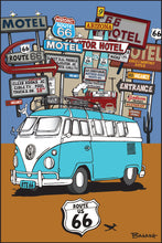 Load image into Gallery viewer, ROUTE 66 ~ ARIZONA ~ TOWN PITSTOPS ~ CALIF. STYLE BUS ~ 12x18