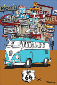 ROUTE 66 ~ ARIZONA ~ TOWN PITSTOPS ~ CALIF. STYLE BUS ~ 12x18