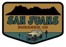 Load image into Gallery viewer, SAN JUANS ~ DURANGO ~ COLORADO ~ LAND CRUISER ~ SEWN PATCH ~ 3.25"x2.25"