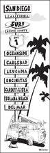 Load image into Gallery viewer, SAN DIEGO ~ NORTH COUNTY ~ SURF TOWNS ~ SIGN POST ~ SURF BUS ~ 1:3