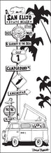 Load image into Gallery viewer, SAN ELIJO STATE BEACH ~ SURF ~ SIGN POST ~ CAMPER BUS ~ 1:3