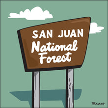 Load image into Gallery viewer, SAN JUAN ~ NATIONAL FOREST ~ BACKCOUNTRY SIGN ~ 1:1