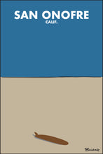 Load image into Gallery viewer, SAN ONOFRE ~ CALIF. ~ LONGBOARD ~ SAND ~ INDIGO SKY ~ 2:3