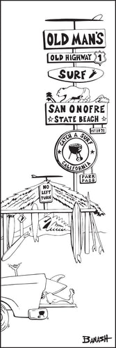 SAN ONOFRE ~ OLD MAN'S SHACK ~ SIGN POST ~ 1:3