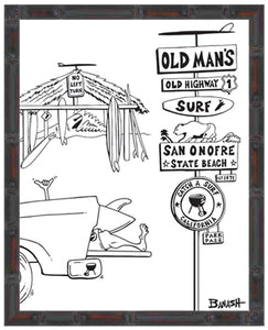 SAN ONOFRE STATE BEACH ~ OLD MAN'S SHACK ~ TAILGATE SURF GREM ~ 3:4