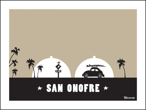 SAN ONOFRE ~ SURF BUG ~ S.O.N.G.S. ~ SUNDOWN ~ BLACK N TAN ~ 3:4