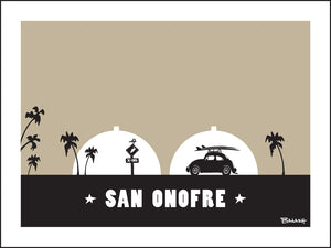 SAN ONOFRE ~ SURF BUG ~ S.O.N.G.S. ~ SUNDOWN ~ BLACK N TAN ~ 3:4