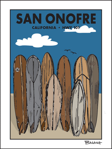 SAN ONOFRE ~ TOWN ~ SURF QUIVER ~ 3:4