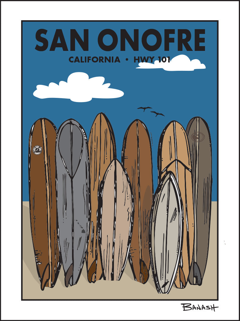 SAN ONOFRE ~ TOWN ~ SURF QUIVER ~ 3:4