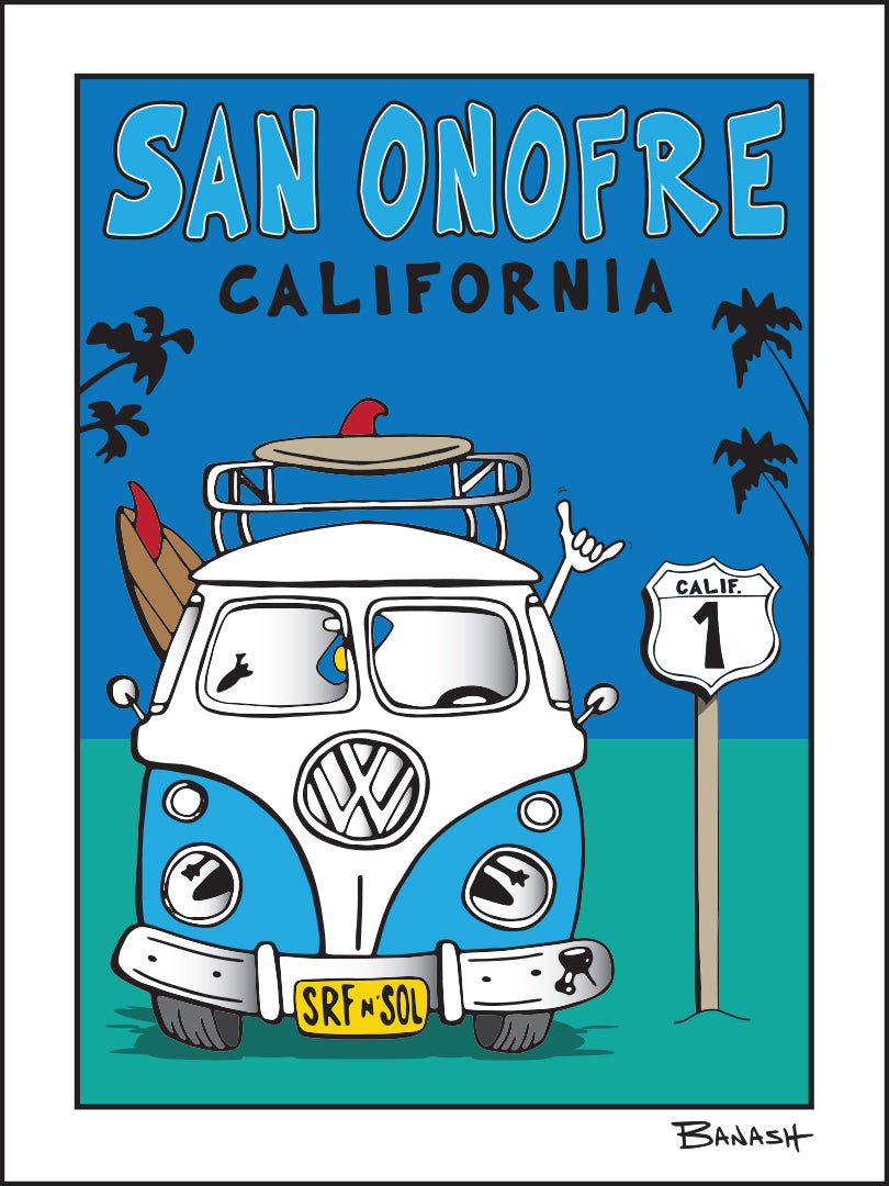 SAN ONOFRE ~ SURF VW BUS GRILL ~ HWY 1 ~ 3:4