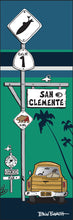 Load image into Gallery viewer, SAN CLEMENTE ~ SURF XING ~ SURF PICKUP ~ OCEAN LINES ~ 8x24