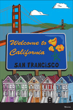 Load image into Gallery viewer, SAN FRANCISCO ~ WELCOME SIGN ~ GOLDEN GATE ~ 12x18