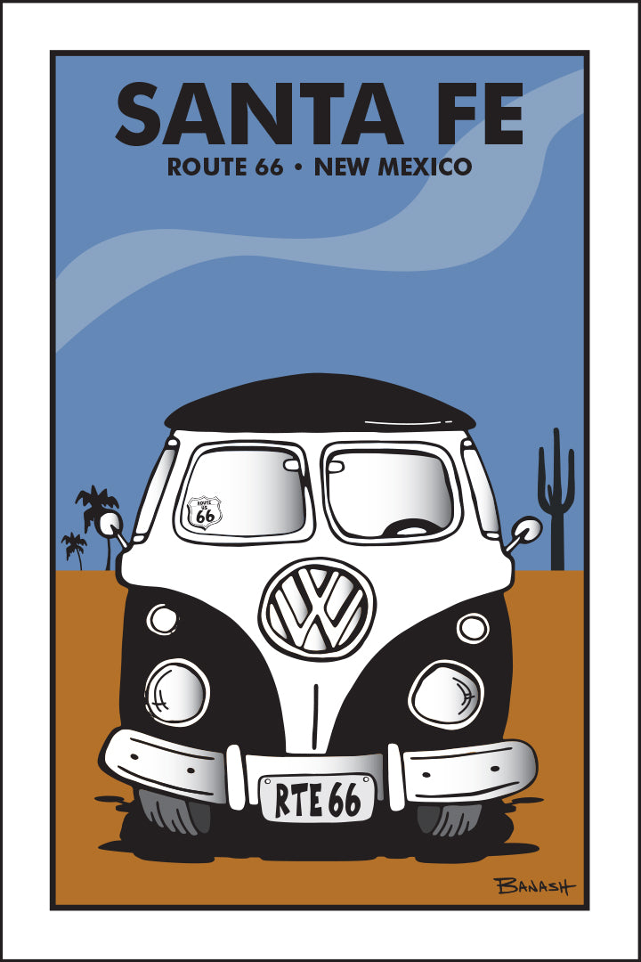 SANTA FE ~ ROUTE 66 ~ NEW MEXICO ~ SIMPLE DESERT BUS GRILL ~ 12x18