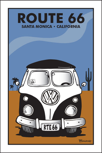 SANTA MONICA ~ ROUTE 66 ~ CALIFORNIA ~ SIMPLE DESERT BUS GRILL ~ 12x18