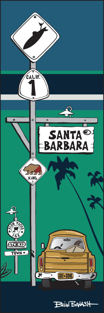 SANTA BARBARA ~ SURF XING ~ SURF PICKUP ~ OCEAN LINES ~ 8x24