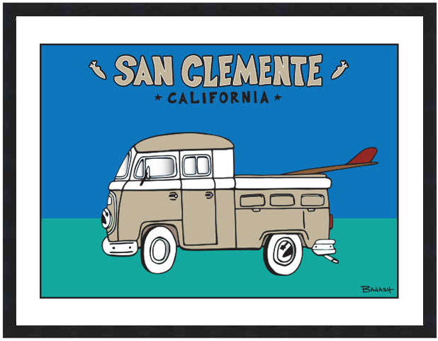 SAN CLEMENTE ~ SIMPLE SURF TRUCK BUS ~ 3:4