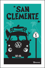 Load image into Gallery viewer, SAN CLEMENTE ~ SURF BUS GRILL ~ HWY 1 ~ SEAFOAM ~ 2:3