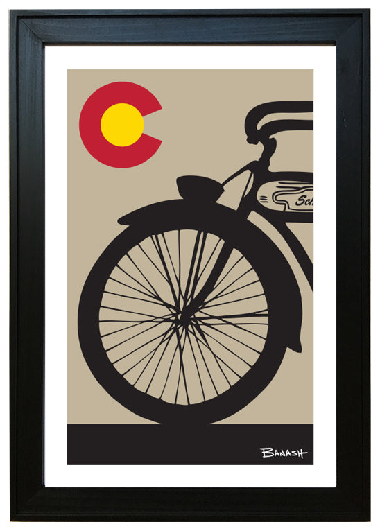COLORADO LOGO ~ SCHWINN FRONT END ~ BLACK N TAN ~ 2:3