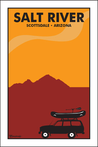 SALT RIVER ~ SCOTTSDALE ~ ARIZONA ~ RAFT LAND CRUISER ~ CAMELBACK ~ 12x18