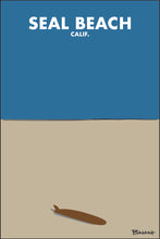 Load image into Gallery viewer, SEAL BEACH ~ CALIF. ~ LONGBOARD ~ SAND ~ INDIGO SKY ~ 2:3