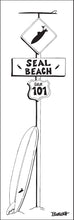 Load image into Gallery viewer, SEAL BEACH ~ TOWN ~ SURF XING ~ LONGBOARD ~ 1:3