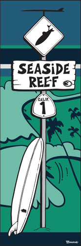 SEASIDE REEF ~ LONGBOARD ~ SURF XING ~ OCEAN LINES ~ GOIN' LEFT ~ 8x24